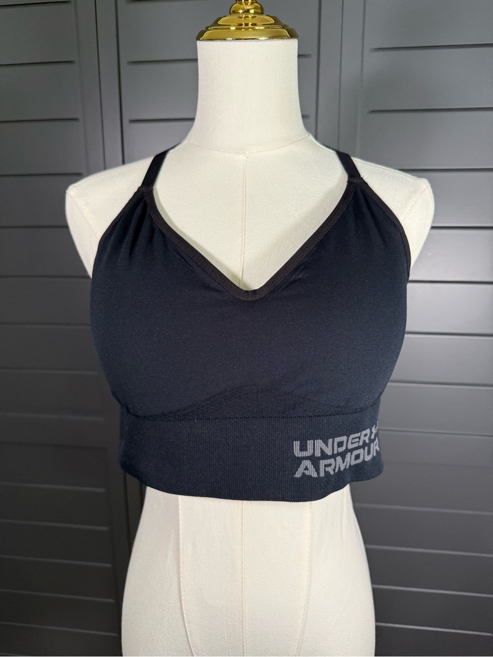 Under Armour Black Seamless Racerback Crop Sports Bra